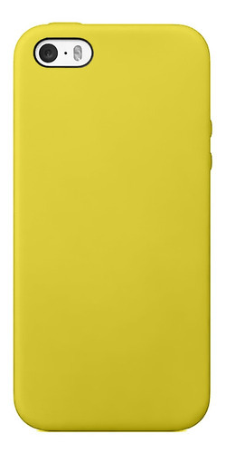 Case Capinha Silicone Compatível Com iPhone 5 E 5s Se Cor Amarelo