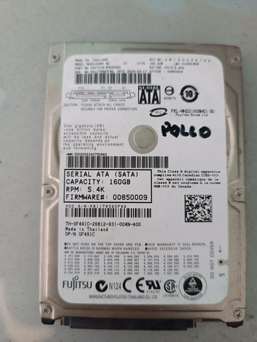 Disco Duro Hdd Sata 160 Gb 2.5  Laptop