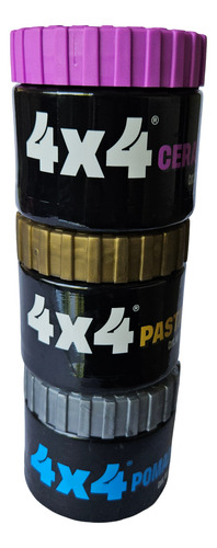 4x4 Pack De Pomada + Cera + Pasta De 100gr Para Cabello