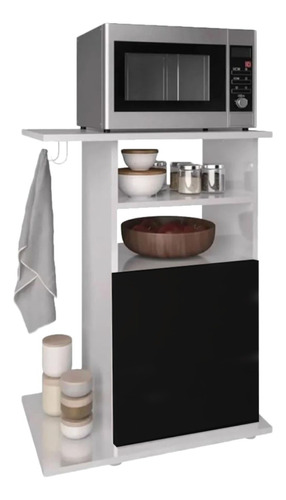 Rack Multiuso 1 Una Puerta Estantes Cocina Mueble Microondas