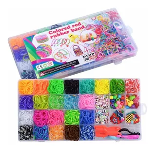 Kit Para Hacer Pulseras De Elástico 23 Colores+rebordeado