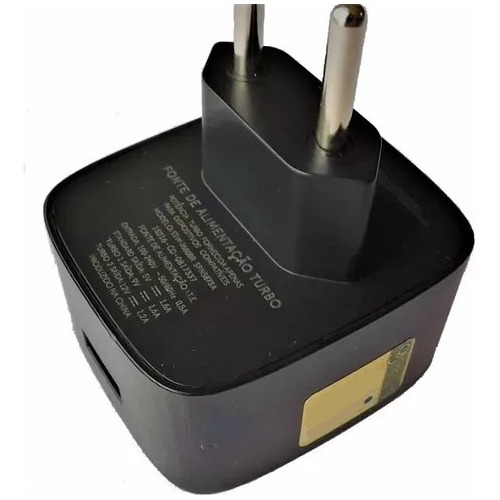 Fonte Usb Turbo Carregador Compatível Motorola Samsung Cor Preto