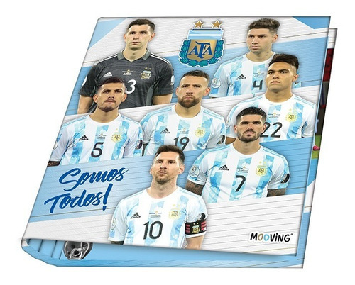 Carpeta Escolar 3 Aros 3x40 Mooving Seleccion Argentina Afa