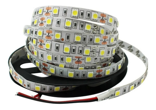 Imagen 2 de 4 de Tira Led 5050 Frio Calido Azul 10 Metros + Fuente 12v 10a