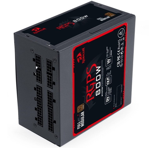 Imagen 4 de 9 de Fuente De Alimentación Para Pc Redragon Gc Series Gc-ps011 800w Black 100v/240v 80 Plus Bronze Modular