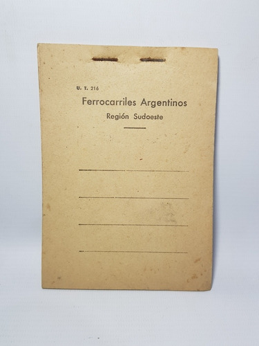 Antiguo Ferrocarril Arg Sudoeste Anotador Mag 57003