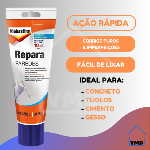 Repara Paredes Alabastine Furo Rachadura Trinca Branco 330g