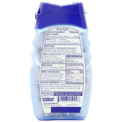 Tums Smoothies Antiácido Tabletas Masticables Berry Fusión -