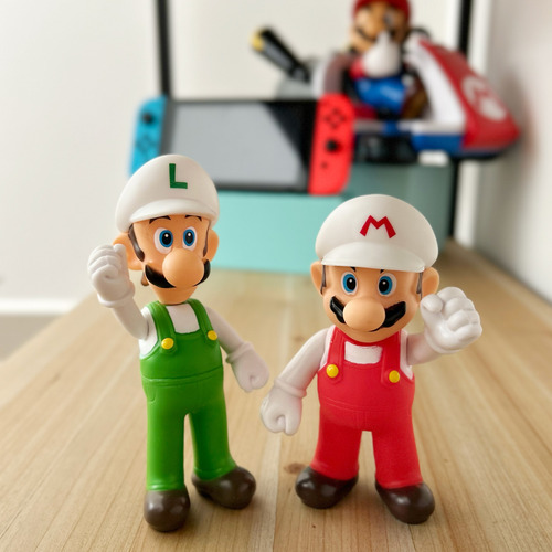 Figura De Mario Bros Fuego, 10cm, Pvc, C/u