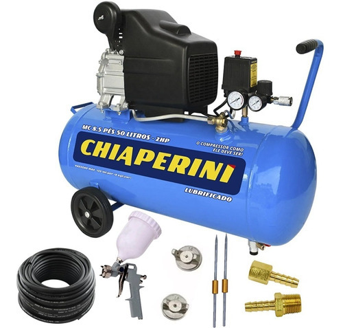 Motocompressor 50l 2hp 120psi Mc 8.5/50 Chiaperini + Kit 110v