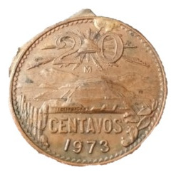Moneda De 20 Centavos Mula Única Con Errores De Fabrica