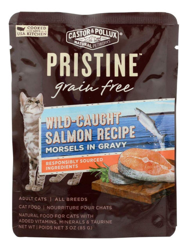 Castor & Pollux Alimento Para Gatos Sin Gluten Salm Mo, 3 Oz