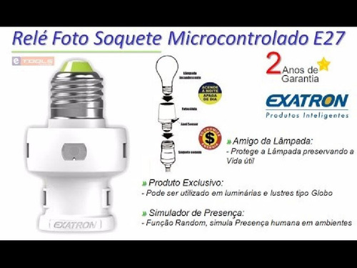Soquete Fotoelétrico E27 Relé Automático Biv. Fts0mp Exatron