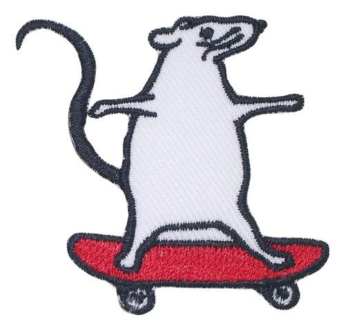 Rat On Skateboard Parche Bordado Planchar Y Reparar Jea...