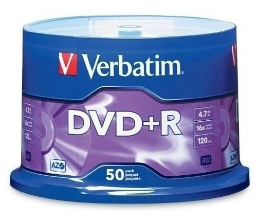 Verbatim Dvd+r 4.7gb 16x Azo Recordable Media Disc 50