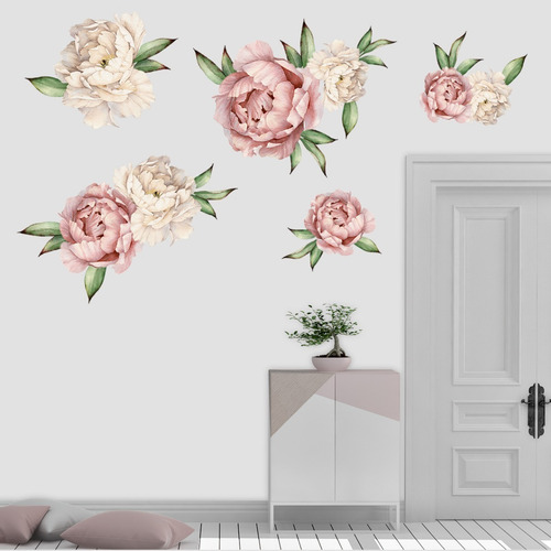 Vinilos Decorativos Pared Flores Peonias Vintage