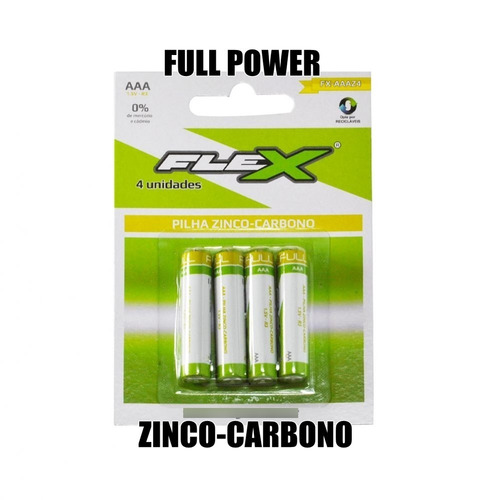 4 Pilhas Aaa Palito Flex Zinco-carbono Top Duracell Gp Elgin