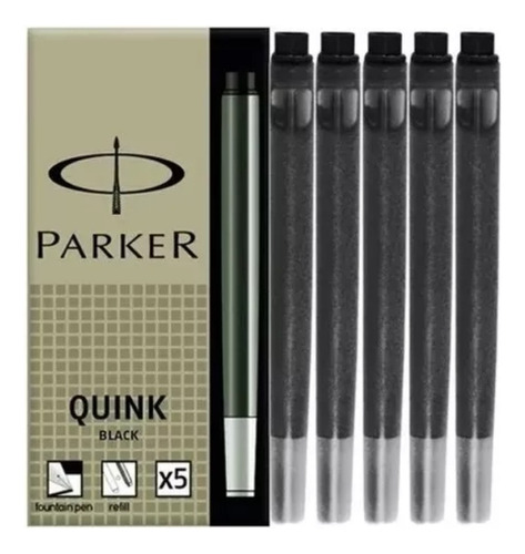 Cartuchos Parker Largos Estuche X 5 Unidades 