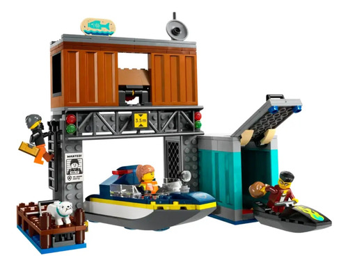 Lego City Lancha Policia Y Guarida Ladrones 311 Piezas