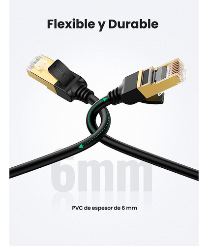 Cable Lan Ethernet Ugreen Cat7 Giga Pathcord De 5 Metros