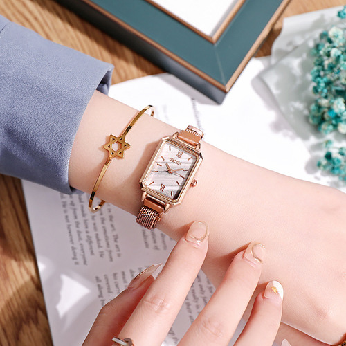 Blanco - Reloj Vintage Elegance Para Mujer Con Esfera Verde