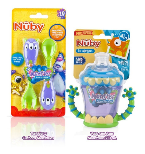 Set De Alimentación Niños - Monstruos X 3 Unds