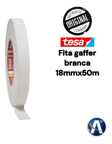Fita Tecido Gaffer Tape Original Tesa 18mmx50m Cor Branca