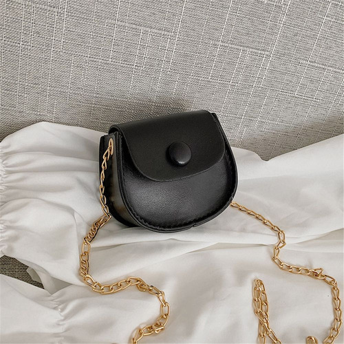 Minibolsa De Sillín Sólida Para Mujer, Con Cadena Coreana, P