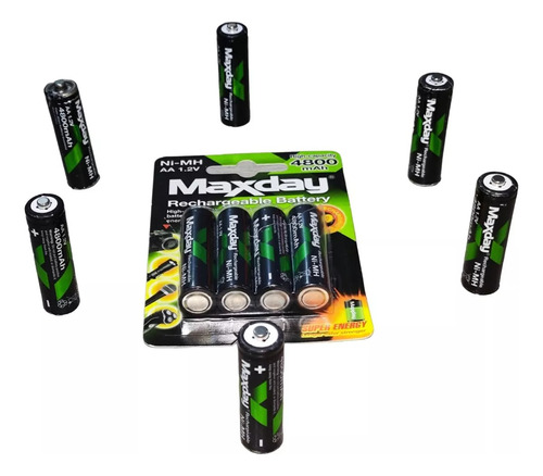 Pilas Bateria Aa 4800mah 1.2v Ni-mh X4 Unidades Recargables 