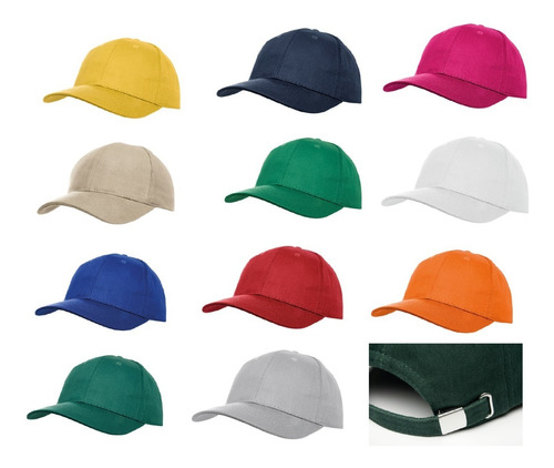 Gorras Gabardina 6 Gajos Hebilla Metalica- Ponele Tu Logo!