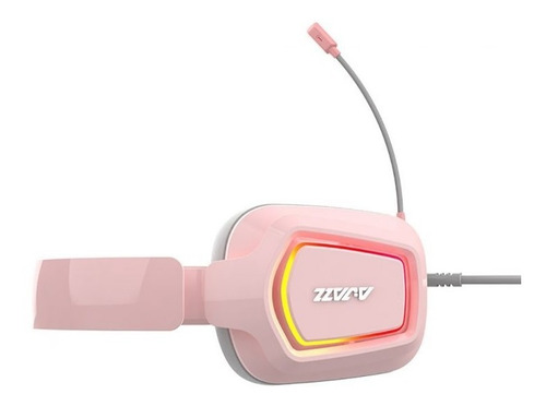 Imagen 4 de 7 de Audifonos Gamer 7.1 Usb Led Ajazz Ax368 Rosa