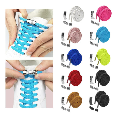 Cordones Elásticos Sin Ataduras Para Zapatos, Rápidos Y Plan