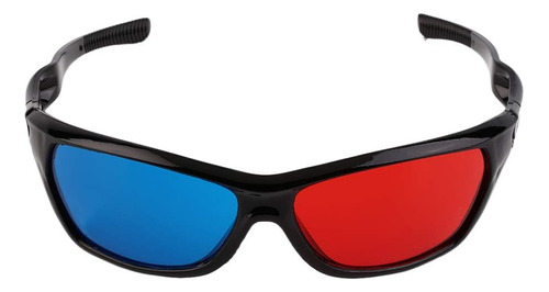 Gafas 3d Azules Rojas Con Marco Negro Para Adultos, Color Ne