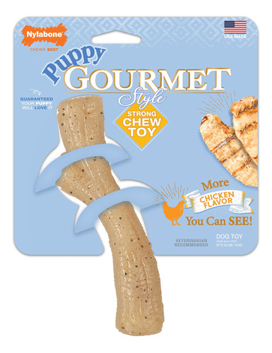 Nylabone Puppy Gourmet Style Juguete Masticable Fuerte Pollo