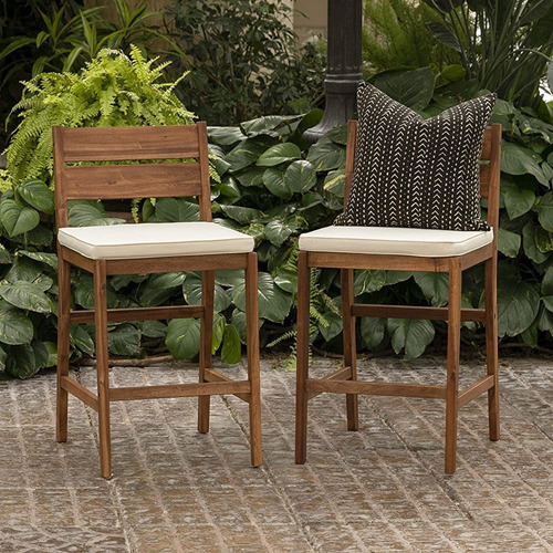 ~? Walker Edison 2 Piezas Patio Al Aire Libre Acacia Silla D