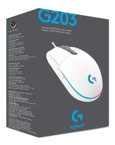 Mouse Logitech G203 Lightsync Gaming Usb 8000 Dpi Original