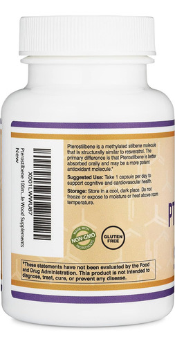 Suplemento De 100 Mg De Pterostilbeno Em Cápsulas Double Woo