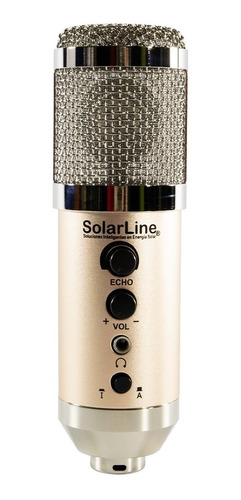 Imagen 1 de 2 de Micrófono Metálico Escritorio Condensador Solarline F500tl 