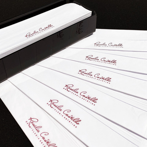 450u Toalhas Lavabo Banheiro Personalizadas Clinica Logo Clássica