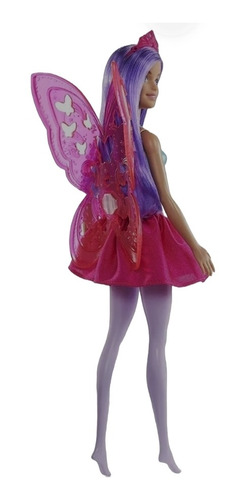 Imagen 2 de 7 de Barbie Hada Mariposa Cabello Morado. Dreamtopia.