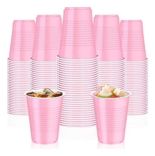 Paquete De 100 Vasos De Plástico Rosa 530 Ml Desechables