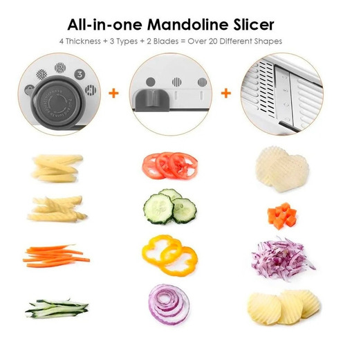 Imagen 5 de 7 de Mandolina Cortador De Vegetales Gradual 18 En 1