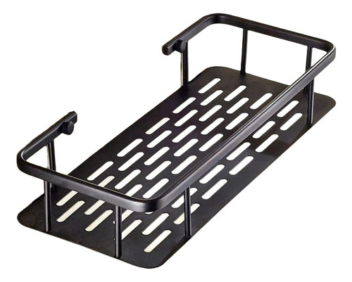 Organizador Estante Repisa Recto Negro Baño Cocina Inox.