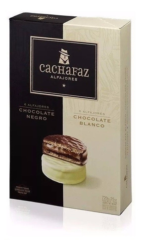 Cachafaz Alfajor Blanco Y Negro X 12u (6 Y 6)