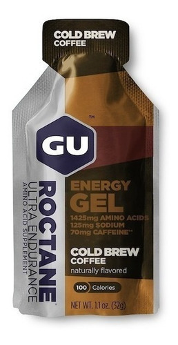 Suplemento en gel GU  Roctane Energy Gel sabor cold brew coffee en sachet de 32g pack x 24 u