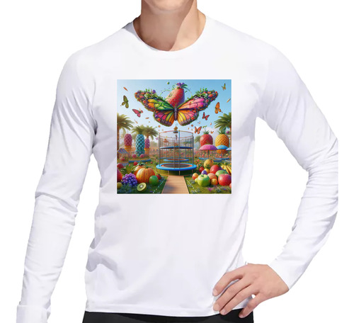 Remera Hombre Ml Gran Parque De Frutas Variadas