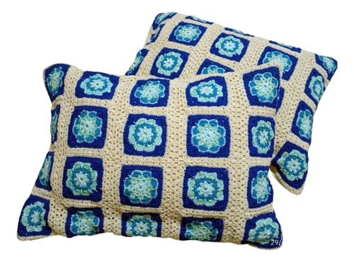 Pack2 Fundas Almohada Felisi Style Tejida Crochet 70x50 Crema Deco Home Crochet