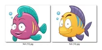 Comprar Vectores Varios Animales Cdr Caricatura Peces V1