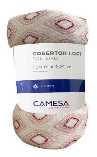 Cobertor Solteiro Manta Microfibra 1,5x2,2m Hungria - Camesa Cor Branco