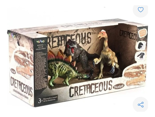 Dinosaurios Cretaceous Articulados X3 Medianos Impecables